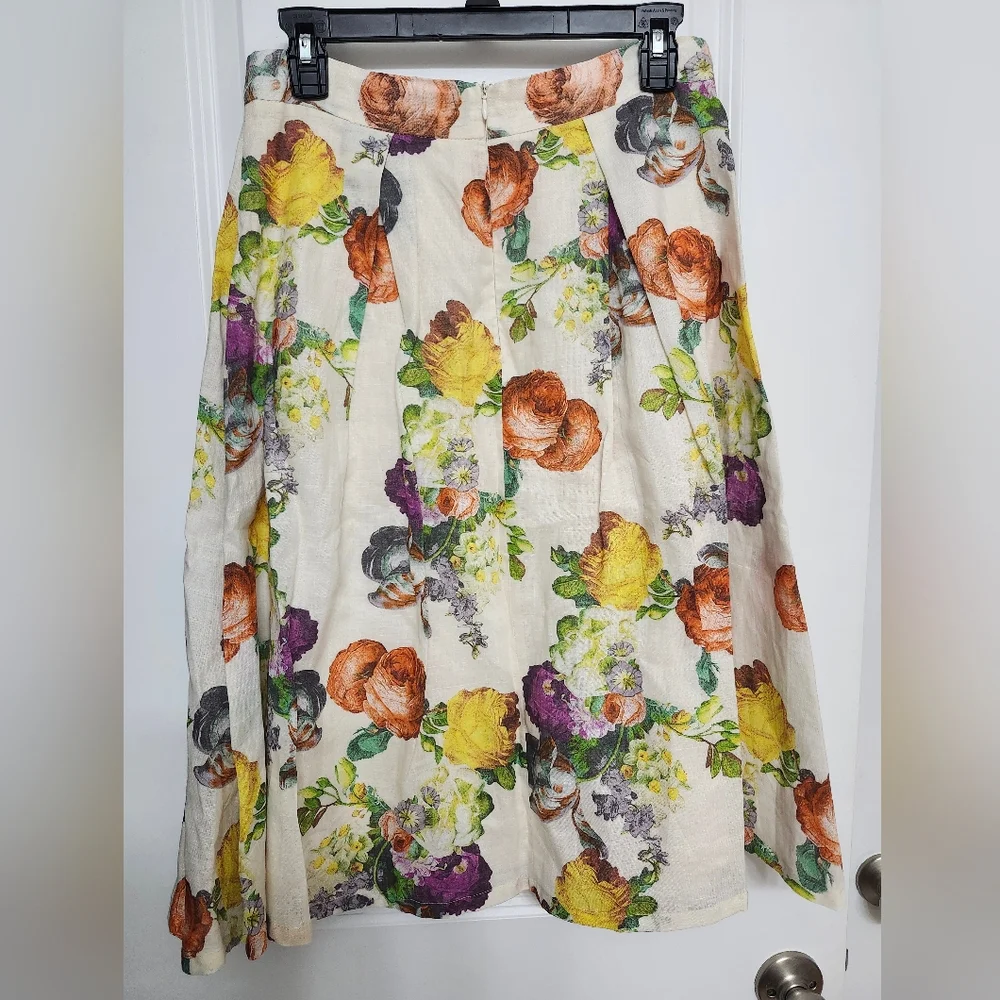 New Esley Floral Midi‎ Skirt - Multicolor Womans Medium